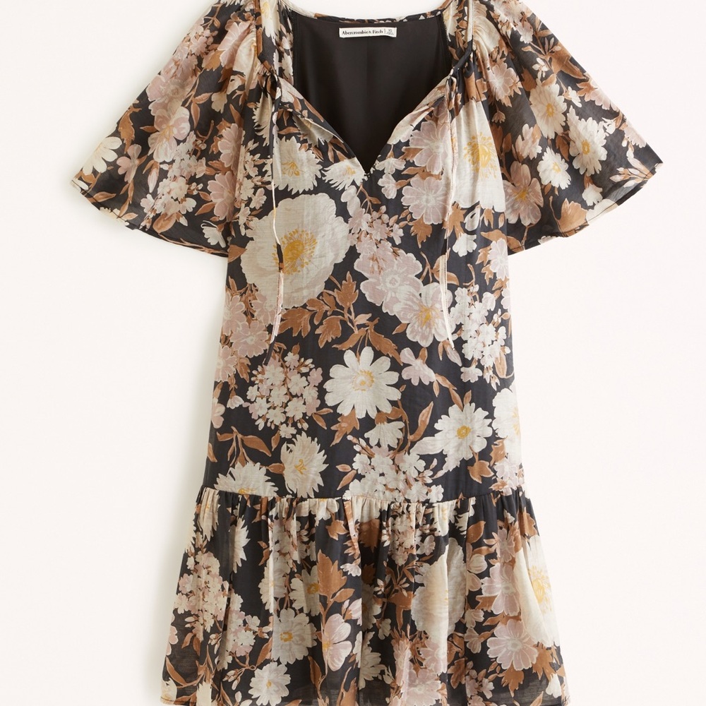 Abercrombie & Fitch Cream and Tan Mini Dress